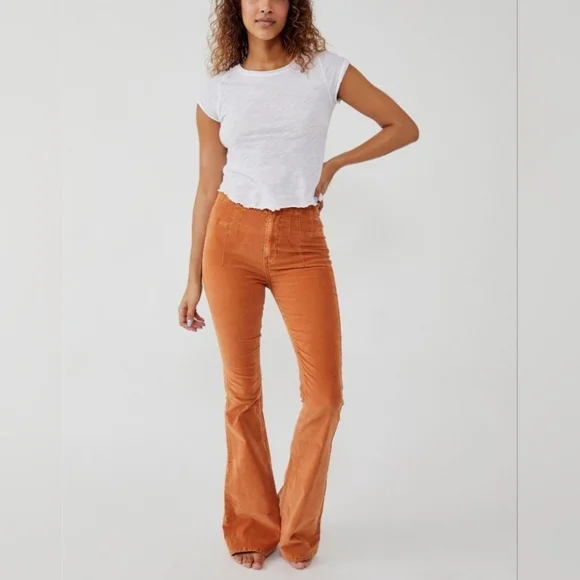 Free People We The Free Jayde Cord Flare/Cognac - Picture 3 of 16